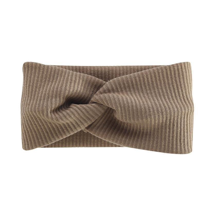 Korsad Yoga Huvudband Dam Ren Färg Håraccessoarer Elastisk Bomullstråd Hårband Bred Kant Trendiga Håraccessoarer
