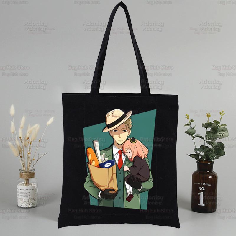 Spy X Family Anime Canvas Tote Bag - Harajuku Style Shoulder Bag for Students & Shopping