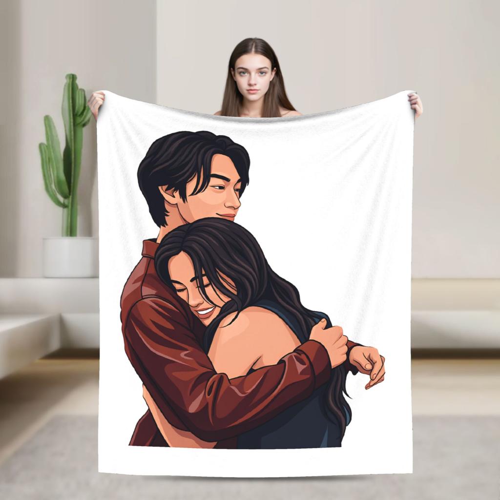 TV XO Kitty Kim Min Ho Plush Blanket Children  Flannel Throw Blanket For Living Room Warm Soft Custom DIY Quality Bedspread Gift