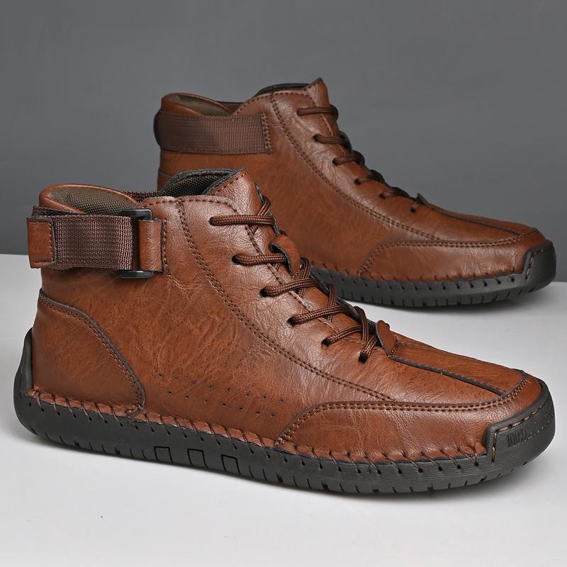 Mode Mode Laufschuhe Mann Leder Basic Stiefel Herren Sneaker Atmungsaktiv Hombres Botas Neuankömmling Handgefertigt Leder Herrenstiefel