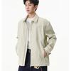 Men's Retro Coach Windbreaker: Autumn Solid Color Casual Loose Zipper Jacket