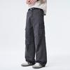 American high street tide brand washing tooling casual pants men's trend fashion loose straight splicing multi-pocket trousers