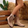 Neue Außenhandel Amerikanische Fransenstiefel Retro Literarischer Stil Dicke Ferse Kurze Stiefel Damenstiefel Wildleder Seitlicher Reißverschluss Mittelhoher Schaft Damenstiefel