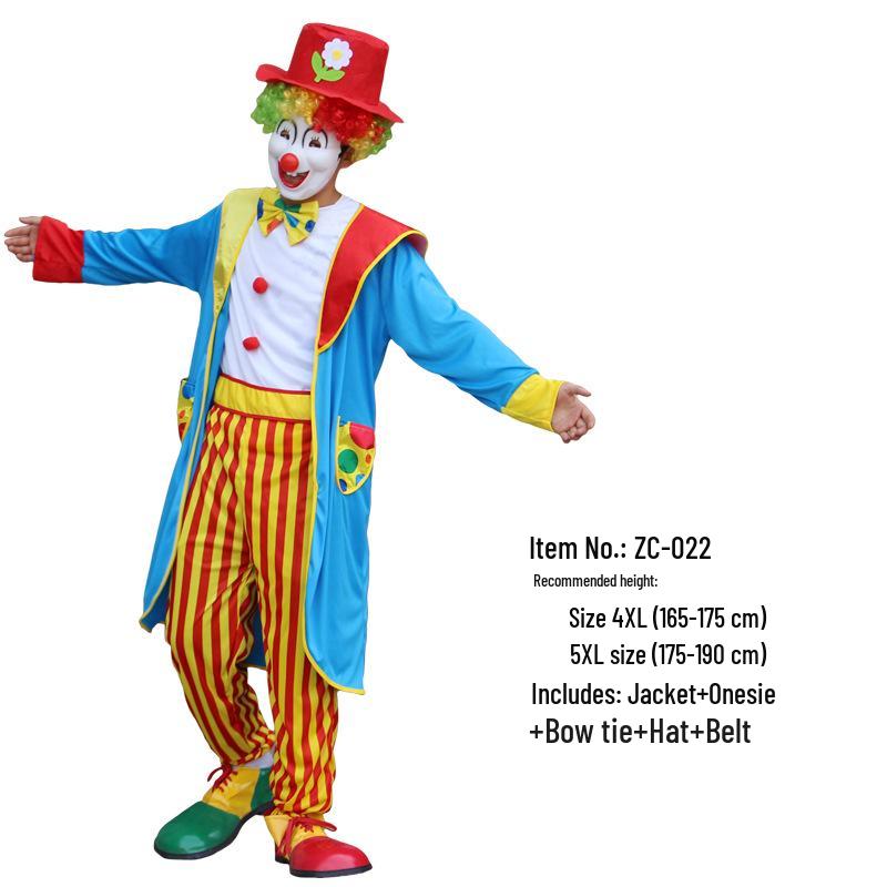 Adult Clown Cosplay Costume for Parties and Masquerades – Includes Clothes and Accessories