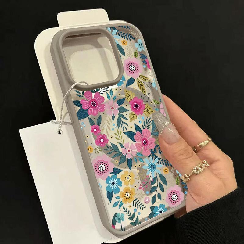 

Pastoral Landscape Phone Case For iPhone 11 12 13 14 15 16 17 Pro Max Plus Air 16E For Magsafe Wireless Charging Magnetic Cover iPhone 16 Pro Max серый