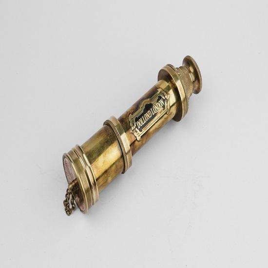 Funkcjonalny Teleskop Mosiężna Konstrukcja Optyka Szklana i Wysokie Powiększenie Wykończenie Kamuflażowe Długość 45,72 cm W Skórzanej Torbie