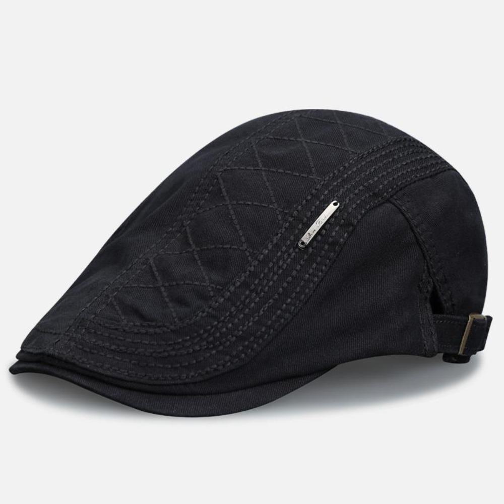 Adjustable Men's Newsboy Caps Herringbone Pattern Painters Hats Casual Flat Cap Outdoor Wear