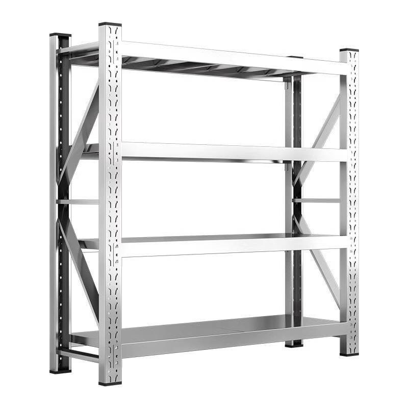 Étagère de rangement multi-couches robuste en acier inoxydable 304 pour entrepôt, cuisine ou sous-sol