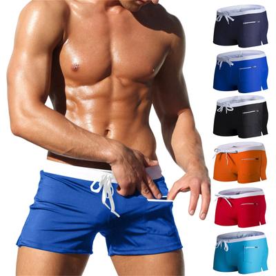 Pánske plavky Pánske plavky Módne plavkyVrecko Dizajn na zips Plážové plavky Boxerky