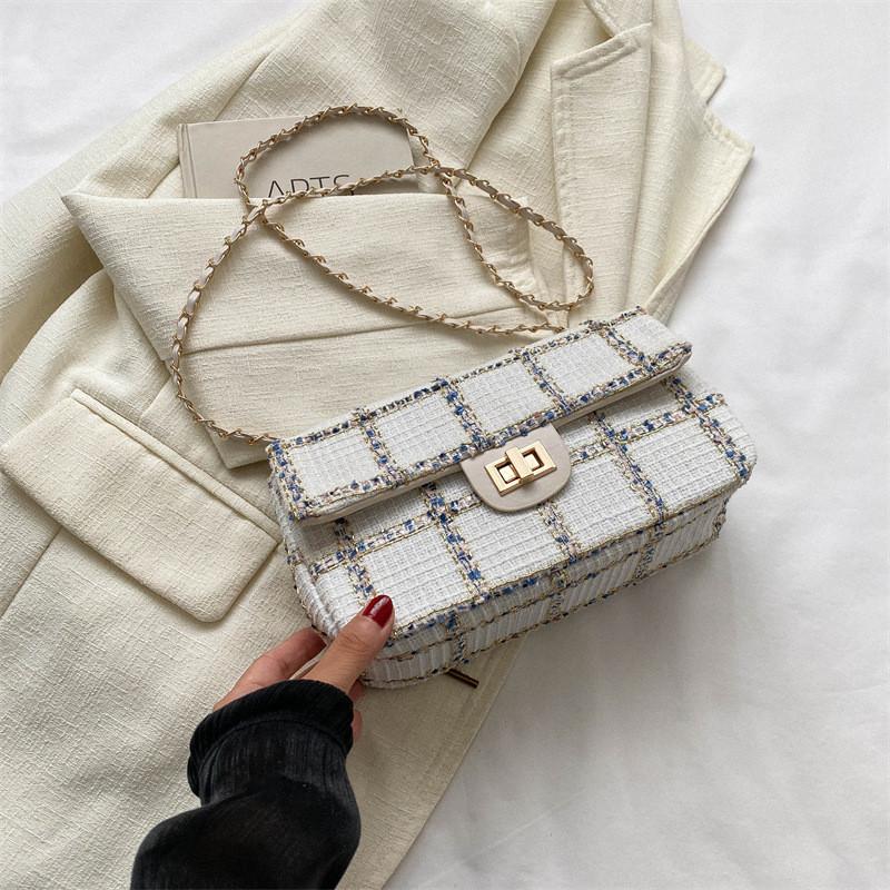 

Trendy Women s Small Square Crossbody Bag In Black And White Chic Canvas Material Ideal For Daily Use білий