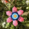 Christmas Snowflake Felt Ornament Kit with Pre-Cut Felt 3D Embroidery Needlepoint Kit Xmas Felt Snowflake Pendant Crafts