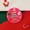 Gift Glass Cartoon Christmas Mirror Easy To Carry Pocket Make-up Mirror Handheld Small Round Mirror Vanity Mirror