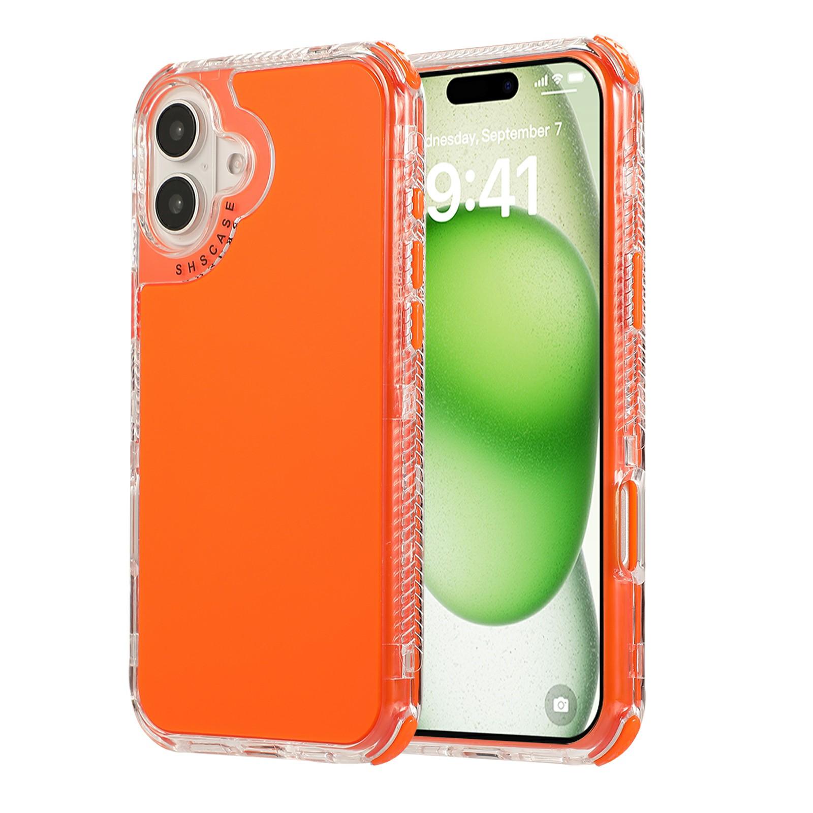 

For iPhone 17 Case 3-in-1 Drop-Proof PC+TPU Phone Cover Orange