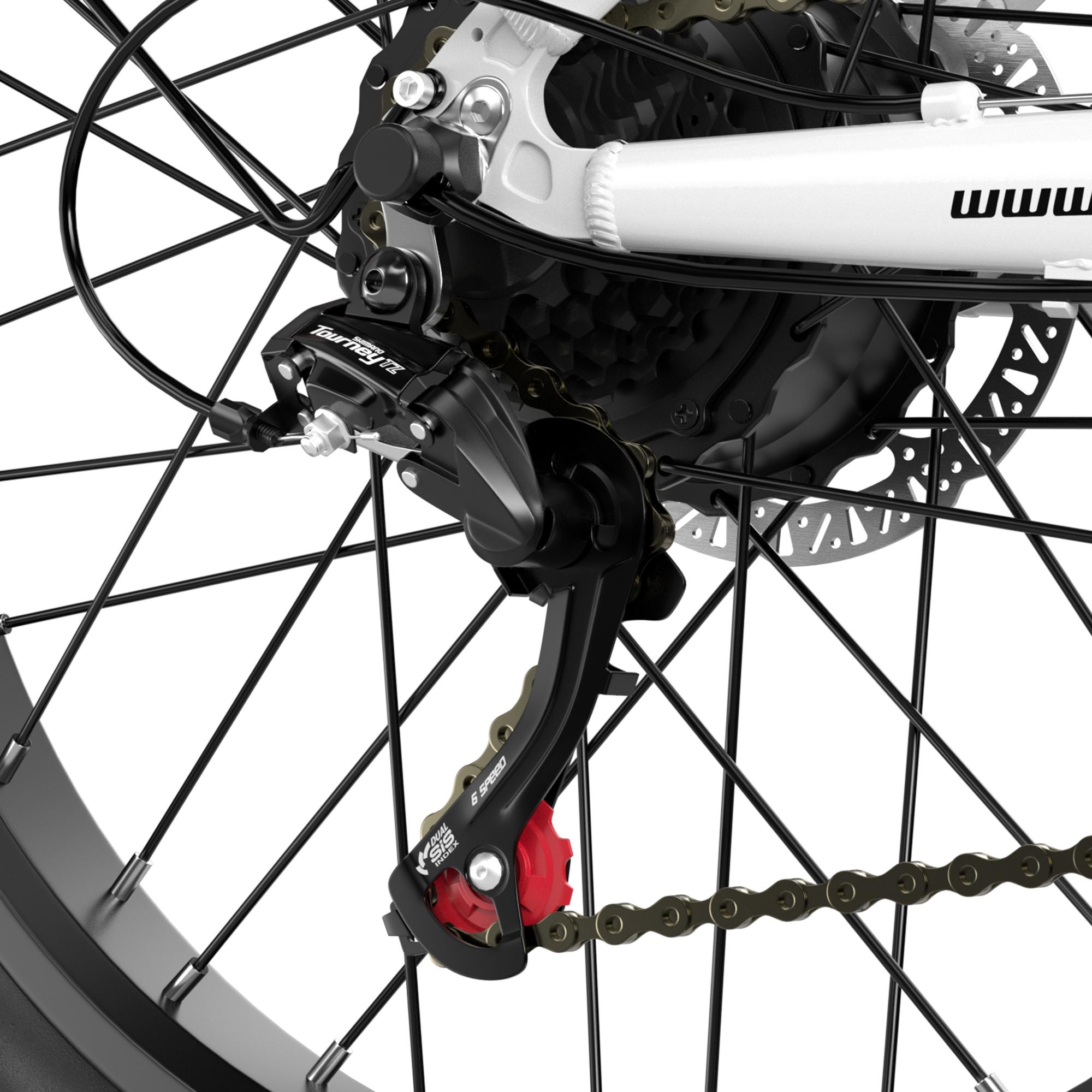 Shengmilo MX06 Elektrický Bicykel 48V 17,5AH BatéRia 1000W Motor 48V 17,5AH BatéRia Dojazd 90KM Hydraulická KotúčOvá Brzda 26*3,0 Palca Fat Tire E-Bike Biela-image