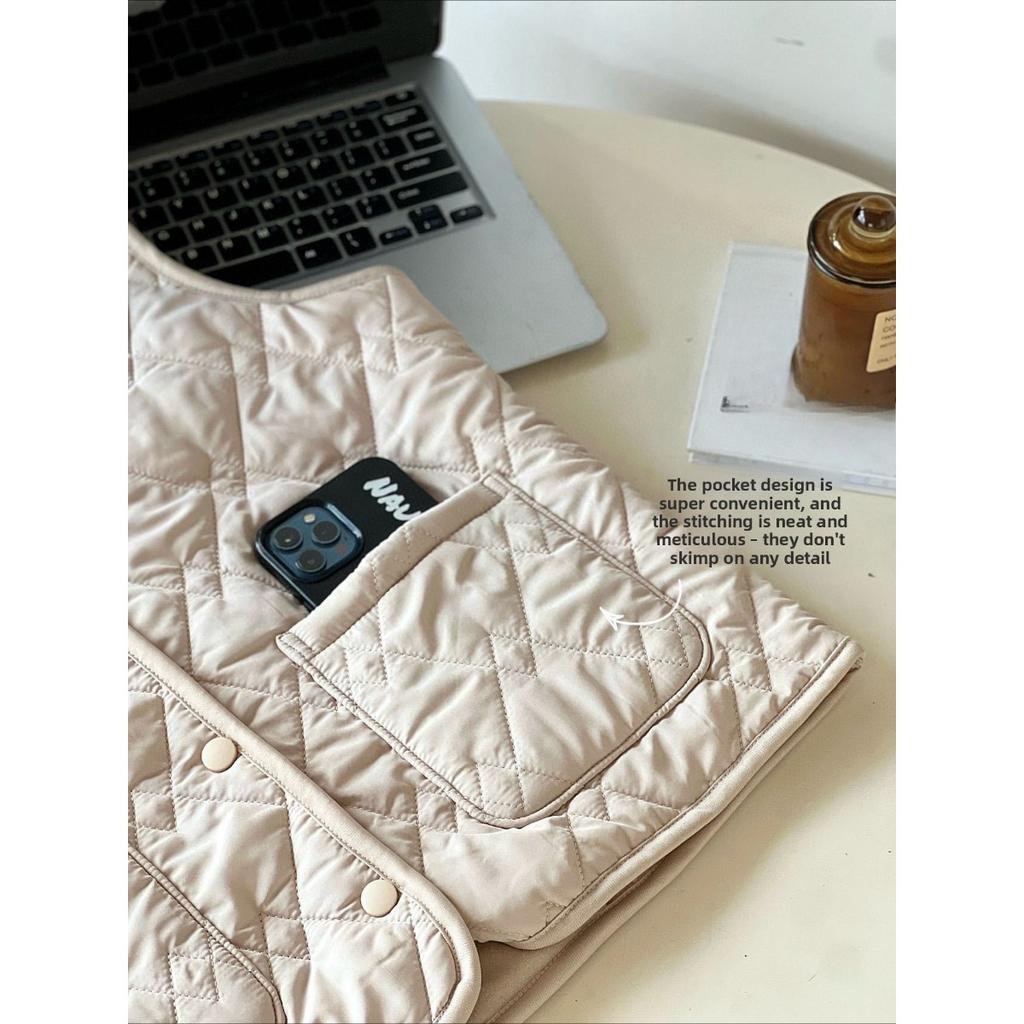 High End Quilted Vest Button Design for Autumn and Winter Windproof, Cold Proof, Warm Vest for Women's Casual Sports Vest