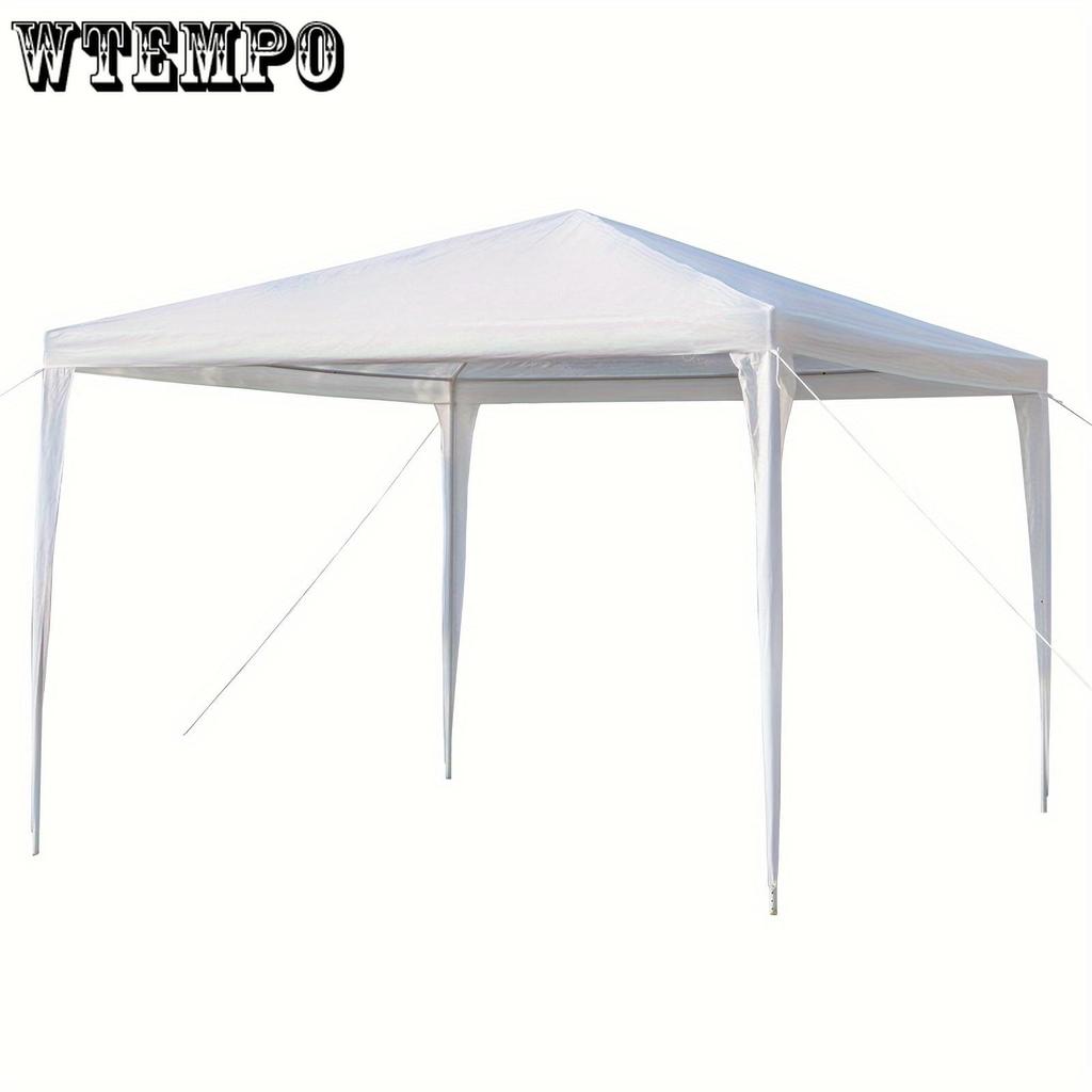 10X10FT White Gazebo Canopy Tent with Removable Sidewall, 2pcs Sidewall with Windows, and Carry Bag