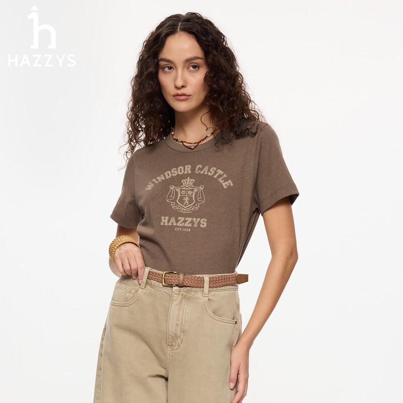 HAZZYS Women s 2026 Summer Slim Fit Printed Short Sleeve T-shirt L