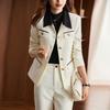 Elegant Petite Women's Short Blazer & Pants Set