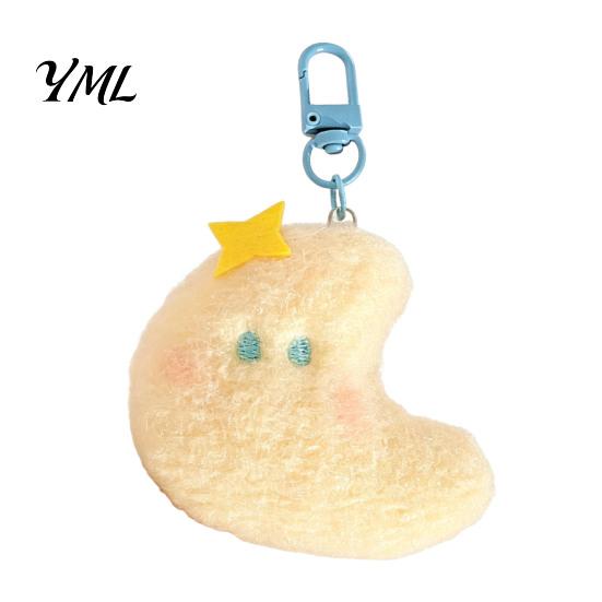 Cute Keepsake Gifts for Events Star Moon Plush Pendant, Keychain Charm Fluffy Shaped Decorations with Lobster Clasp, Soft Stuffed Pendant Schoolbag