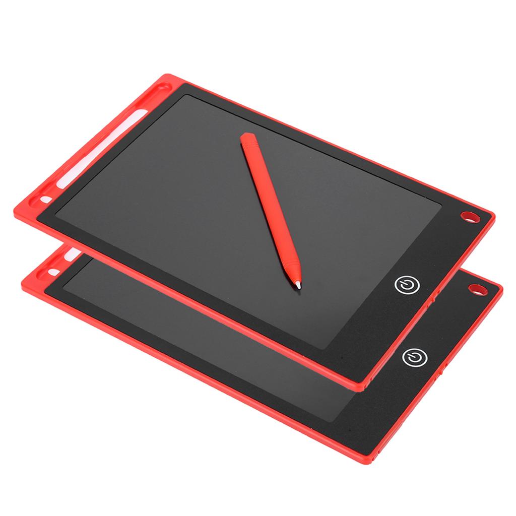 2Pcs 8.5in Electronic Figure LCD Writing Pad Drawing Children Notebook for Family Schoolred