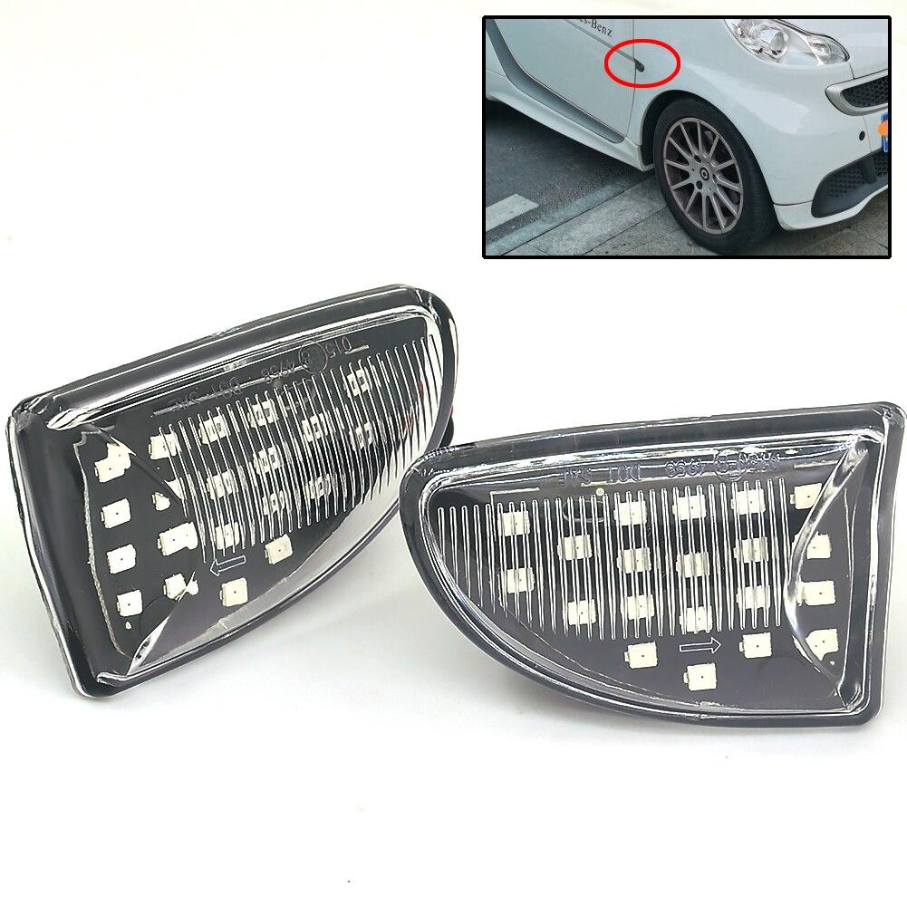 2PCS Dynamické obrysové svetlo smerových svetiel pre Mercedes Smart Fortwo W451 2007 2008 2009 2010 2011 2012 2013 2014 2015