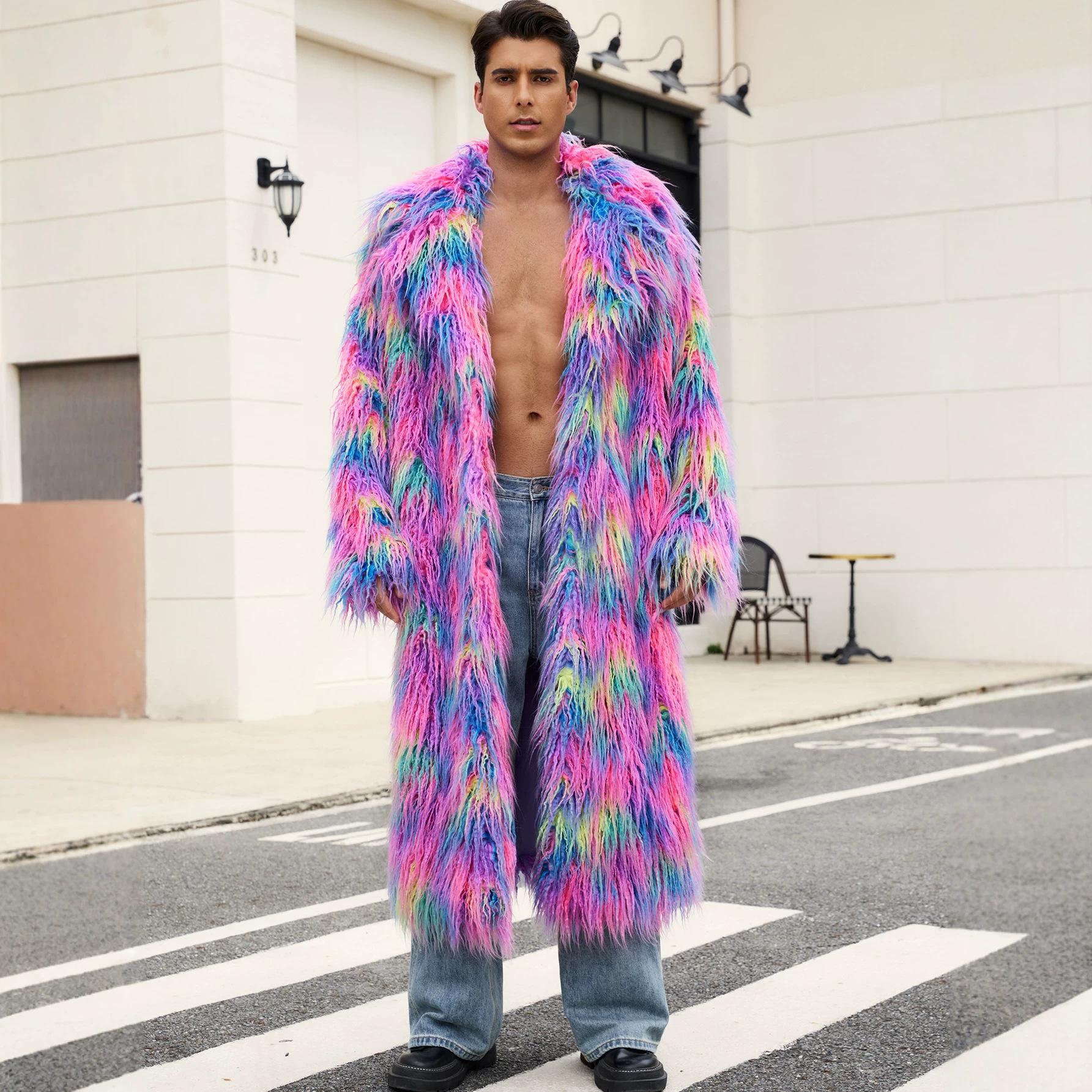 Faux Fur Coat for Men Winter