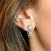 Stylish Punk Skull Stud Earrings Unisex Geometric Design Alloy Material