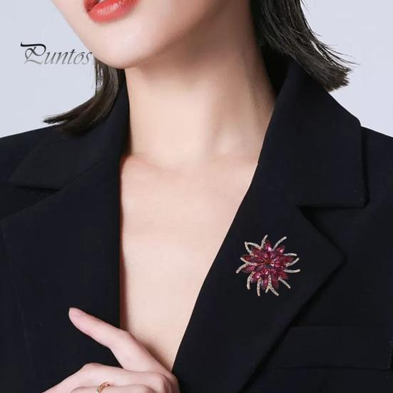 Classic Handmade Colorful Rhinestones Flower Shape Brooch Pin Vintage Hat Scarf Shawl Badge Bridal Gift Dress Accessories