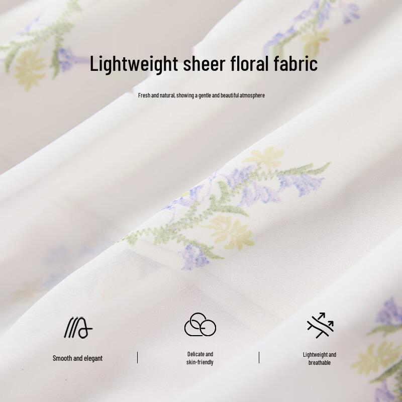 Women's French Floral V-Neck A-Line Midi Dress