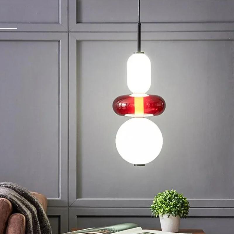European Modern New LED Candy Glass Chandelier Living Room Dining Room Bedroom Bedside Decorative Atmosphere Lighting