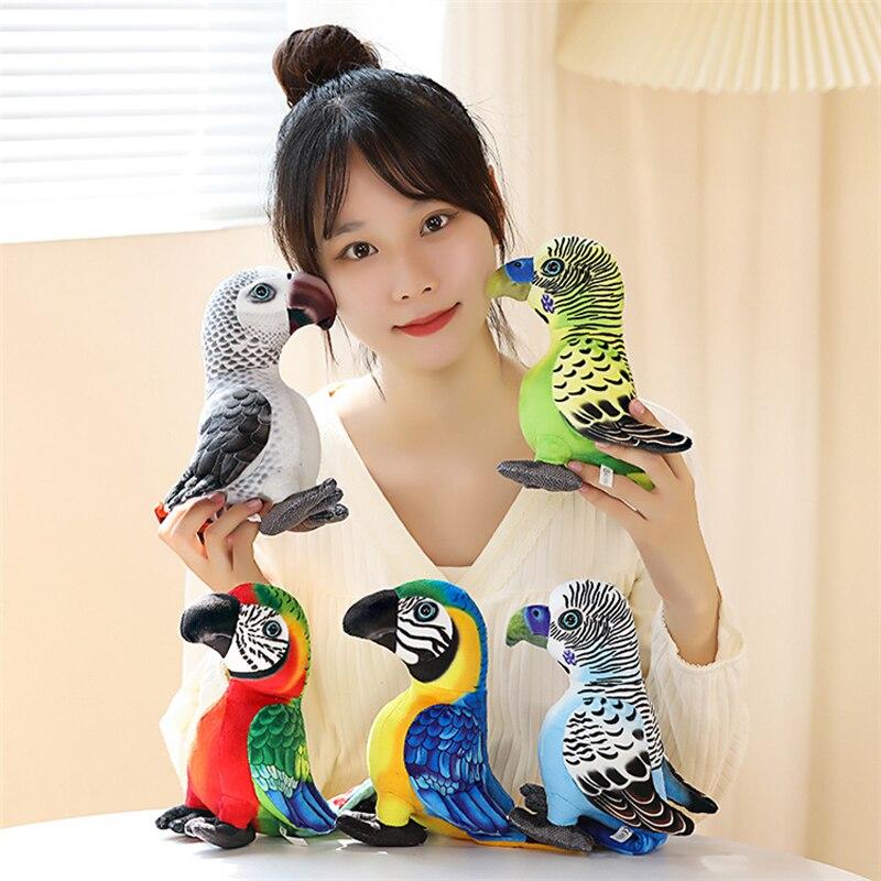 20cm Lovely Simulation Parrot Plush Toys Colorful Bird Plush Dolls Stuffed Soft Animal Toys Nice Ornamental Birthday Gifts