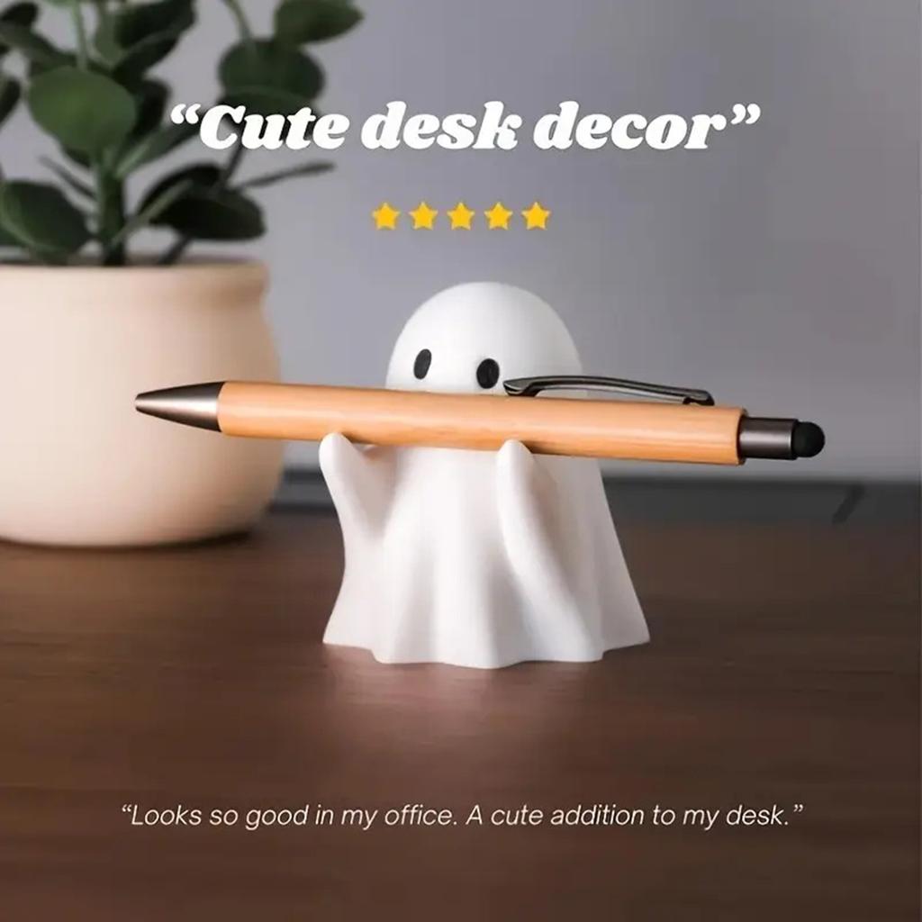 Portapenne Fantasma - Grazioso Organizer da Scrivania in Resina per Ufficio e Casa, Decorazione di Halloween Regalo Creativo, Divertente Supporto per Cancelleria (