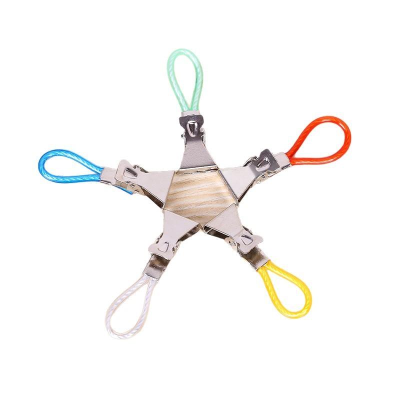 Metal Towel Clip Premium Outdoor Bath Towel Holder With Color Rope For Beach And Pool Use