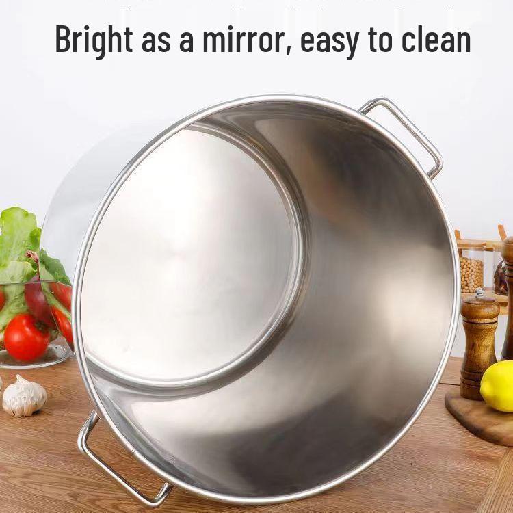 Stal Nierdzewna 304 Bardzo Gruba Garnek do Zupy z Pokrywką - Duża Pojemność Garnek do Rosół i Przechowywanie Oleju/Ryżu do Użytku Domowego lub Komercyjnego