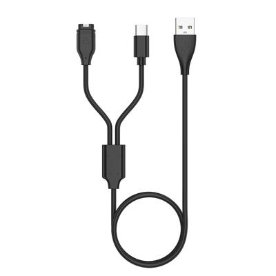 2 in 1 Ladekabel für Garmin Venu2/Venu Sq2/3/3S Fenix 5/6/7 Vivoactive4/4S/3 Ladekabel für Forerunner 255/945/265