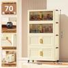 70-90cm No-Install Folding Storage Cabinet for Home, Living Room, Bedroom, Multi-layer Wardrobe, Sundries Organizer.