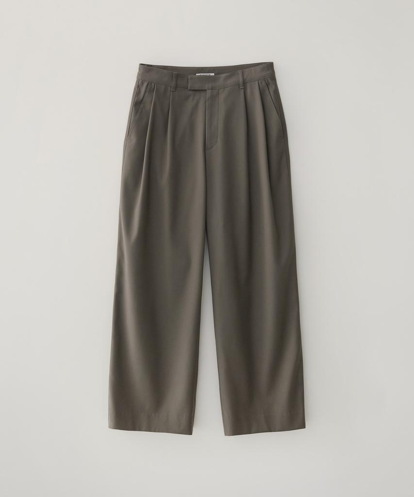 BLANKROOM Made Two-Puck Slacks_Khaki Brown