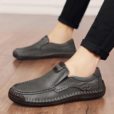 Herren Handgefertigte Lederschuhe Lässige Bequeme Slipper Slipper Flache Schuhe Outdoor Laufschuhe