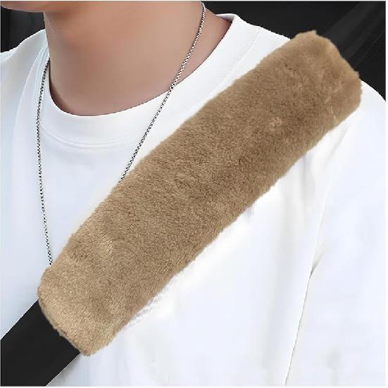 2 PCS Car Seat Belt Cover, Soft Auto Seatbelt Protector For A More Comfortable Driving, Warm Plush Seatbelt Shoulder Neck Pad Cushion Fit For All