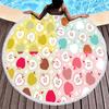 Apple Round Beach Towel Cartoon Fruit Print Beach Blanket Soft Microfiber Quick Dry Towel for Men Women Swim Pool Sport Picnic