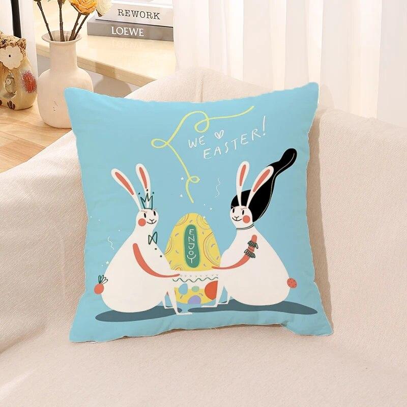 Easter Bunny Pillowcase Cushion Home Decor Office Bed Pillow Car Gift Decoration  Cover