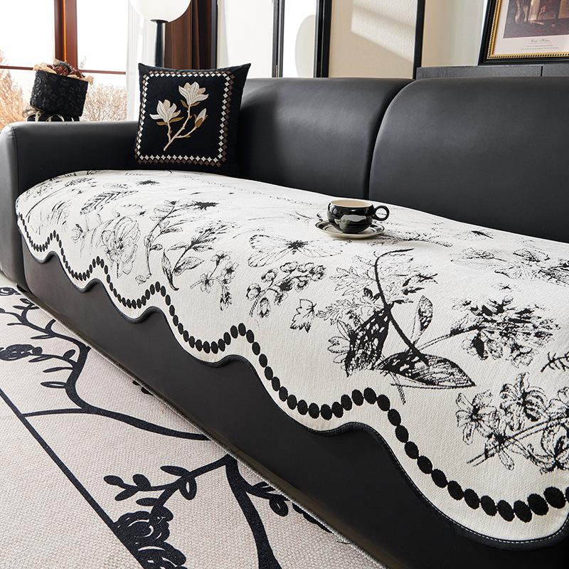 Fashion Sofa Cushion Chenille Floral Jacquard Sofa Cushion Living Room Non-slip Couch Covers Cloth Towel All Seasons Slipcover