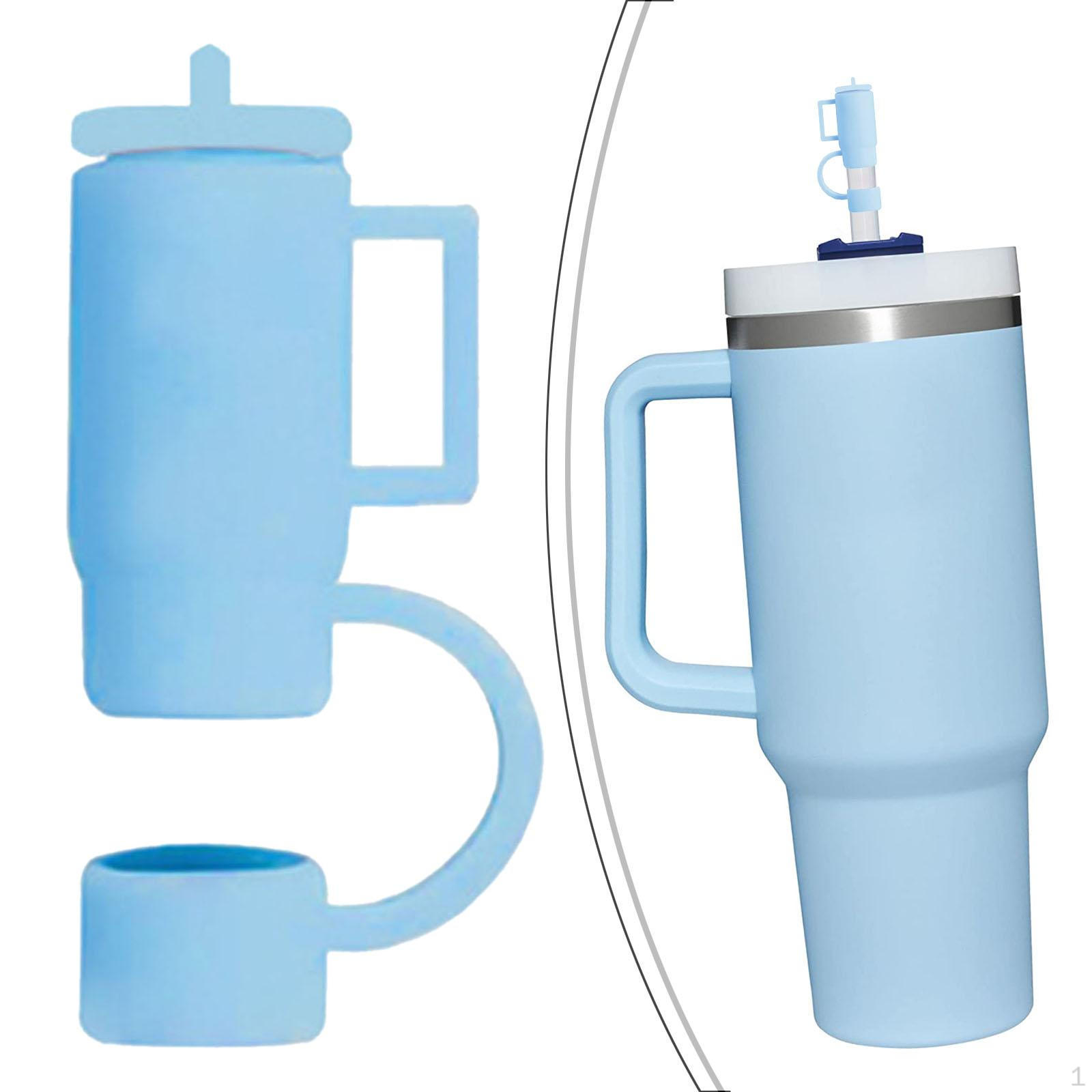 

5 Pieces Silicone Straw Covers Caps Creative Reusable 10mm Protector Stopper Cup світло-синій колір