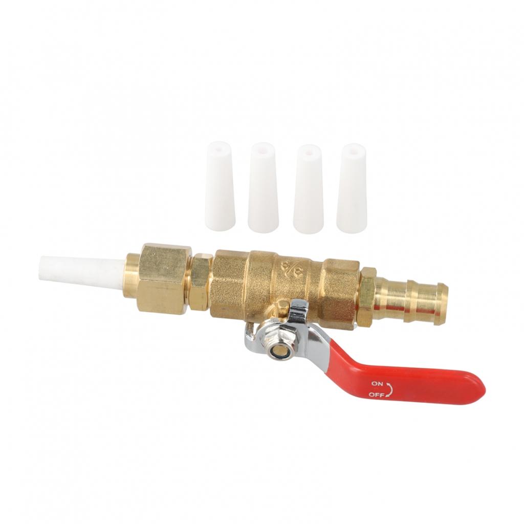 Sandblaster Tool Assembly with Nozzle Tips and Brass Ball Valve Connector