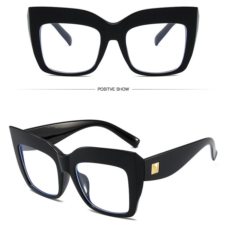 Occhiali da Donna Anti Luce Blu Moda Personalità Retro Montatura Quadrata Grande Occhiali Semplici Studente Quotidiano Pendolarismo Occhiali da Street Style Occhiali