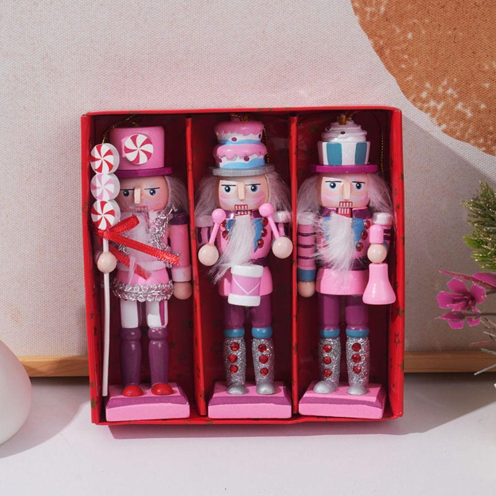 3/4/5Pcs Colorful Nutcracker Puppet Painted Nutcracker Doll  Christmas Ornaments