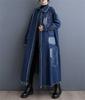 Mouhoukyou Cappotto Lungo in Denim Oversize da Donna Giacca Maxi Lunga Taglia Unica