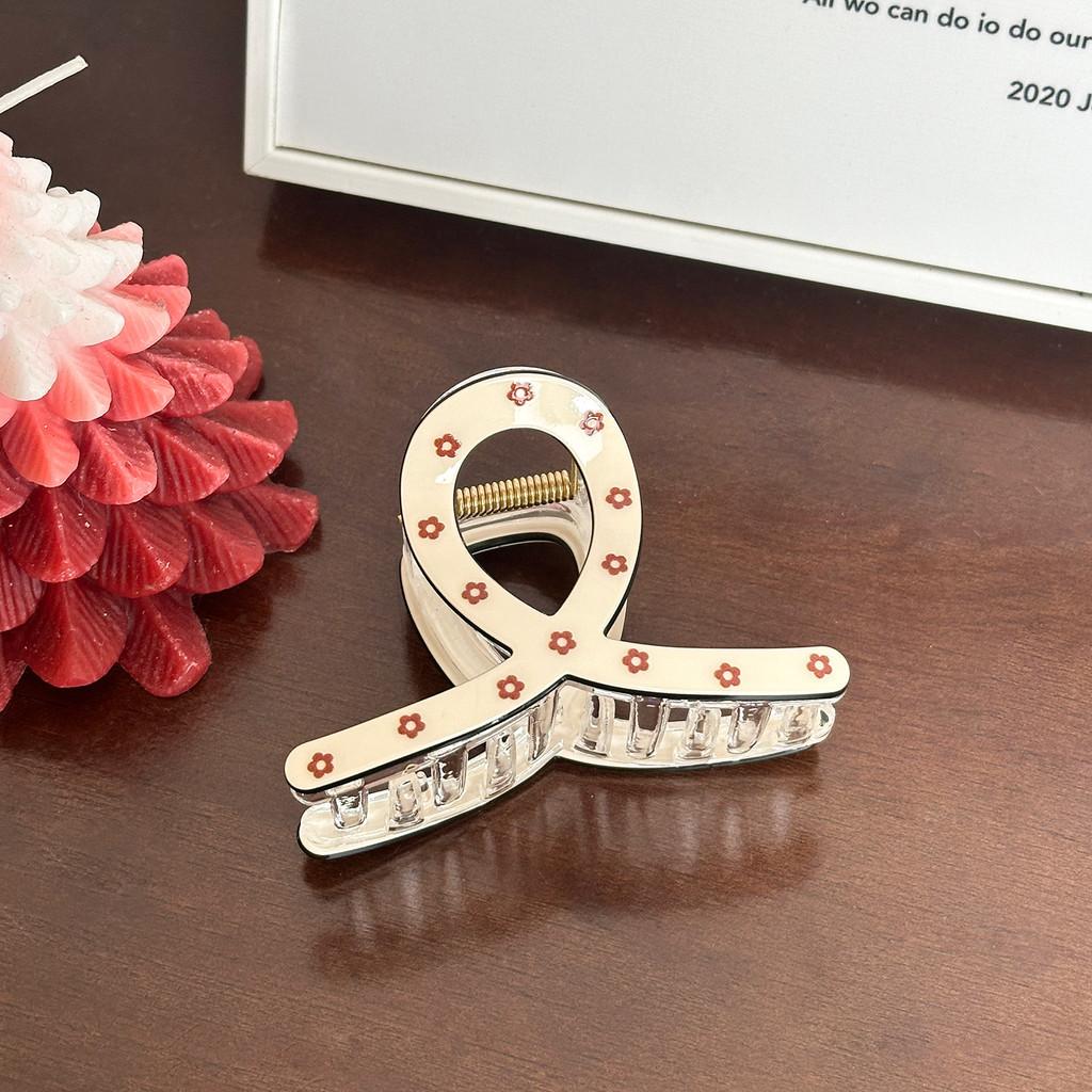 Trendy Hair Large Claw Clips Featuring Floral And Strawberry Prints For Women