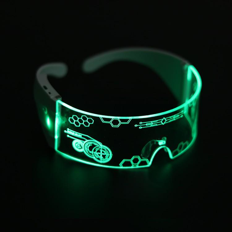 Occhiali da Festa Luminosi a LED - Stile Conan, Goffi e Divertenti per Spettacoli e Regali