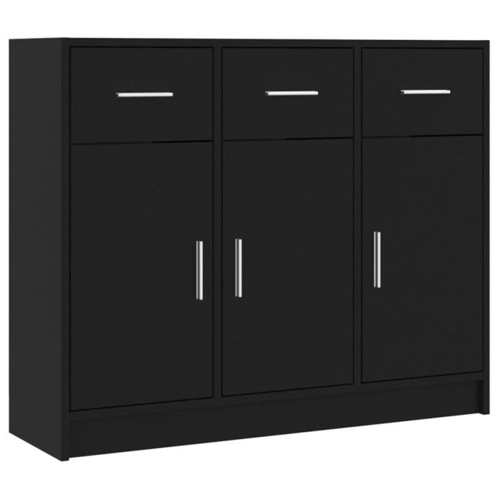 VidaXL Buffet noir 91x28x75 cm bois d'ingénierie 823009